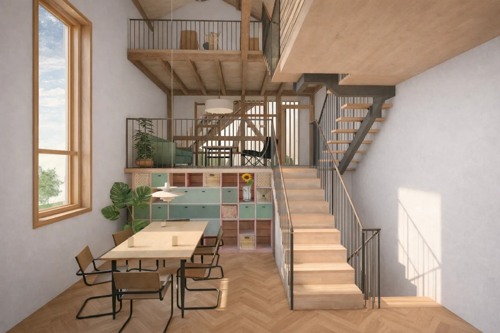 Gewobene Stadtfügung im Grünen